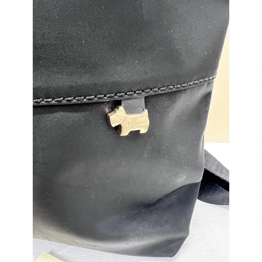 Radley London Backpack Women Medium Black Excellent Recycled Nylon Zip Pocket